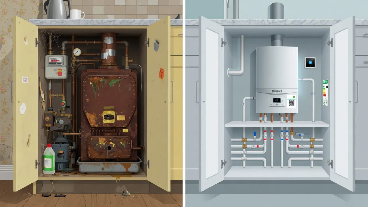 ECO4 free boiler scheme - old boiler versus new efficient combi concept